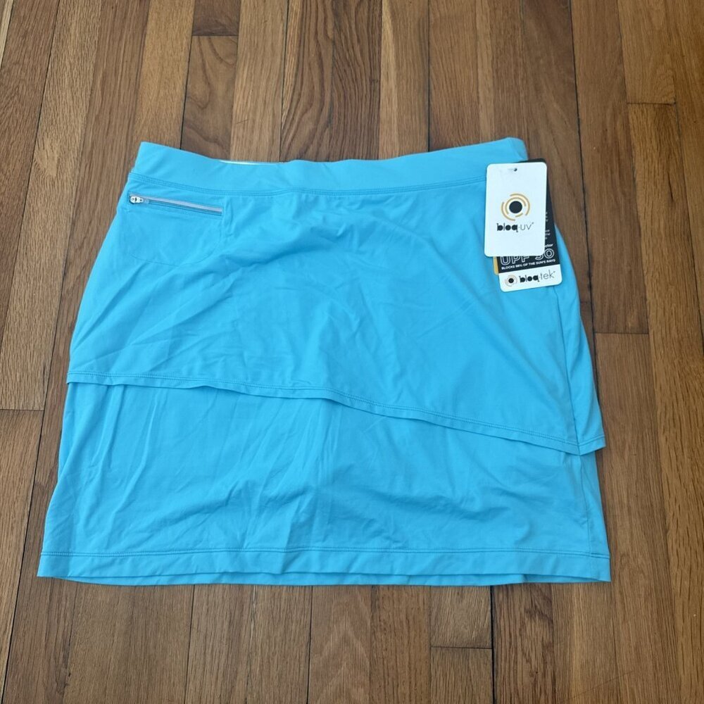 Bloq UV Skort Skirt Double Layer Golf Sporty UPF 50+ Zipper Pocket Size X-Large - Picture 2 of 6